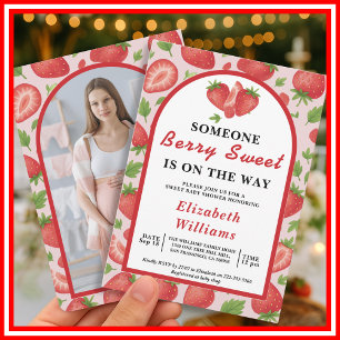 Invitation Baby Shower aux Fraises Sucrées   PHOTO
