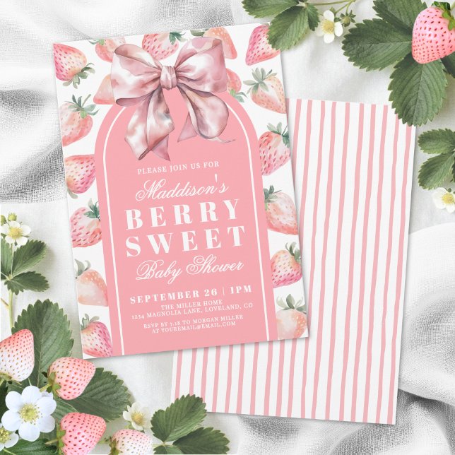 Invitation Baby Shower aux Fruits Rouges Douceur (Berry Sweet Baby Shower Invitation)