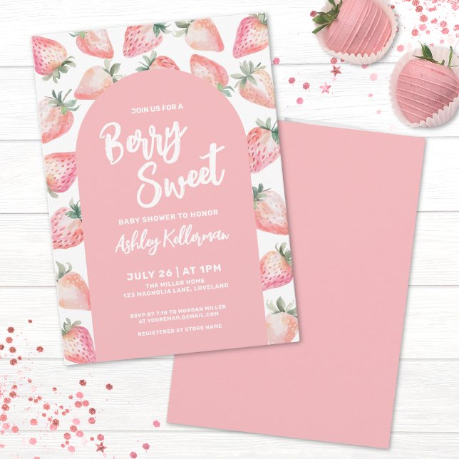 Invitation Baby Shower aux Fruits Rouges Douceur (Berry Sweet Baby Shower Invitation)