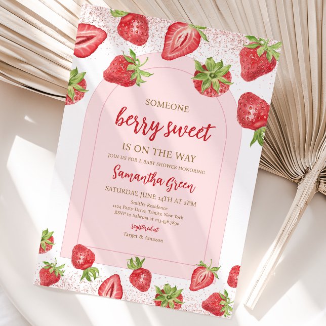 Invitation Baby-Shower aux Fruits Rouges Sucrés (Créateur téléchargé)