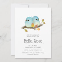 Baby shower aux oiseaux bleus mignons