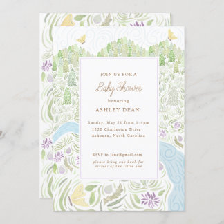 Invitation Baby shower aux papillons d'or