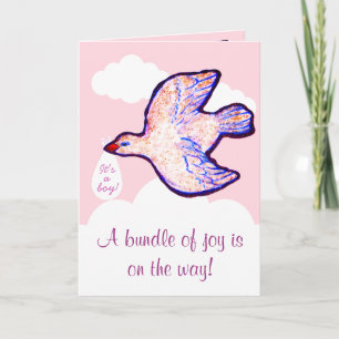 Invitation Baby shower Avec Bébé Bird Sur Nuage