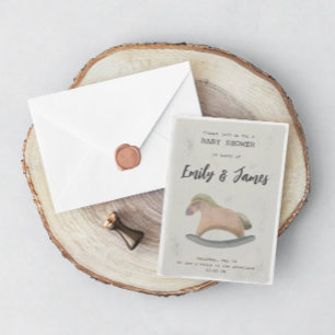 Invitation baby shower avec Cheval Rocking