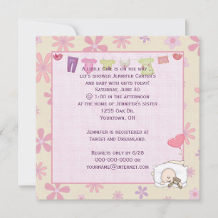 Invitation Baby shower avec daises