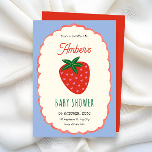 Invitation Baby shower avec des fruits mignons
