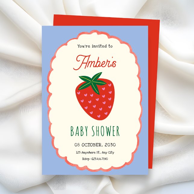 Invitation Baby shower avec des fruits mignons (Créateur téléchargé)