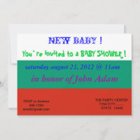 Invitation baby shower avec drapeau de Bulgarie