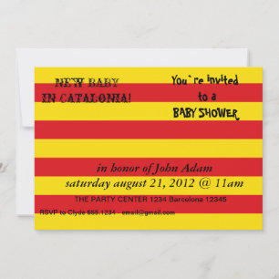 Invitation baby shower avec Drapeau de Catalogne