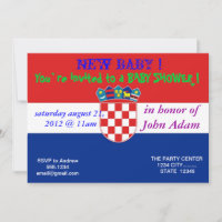 Invitation baby shower avec drapeau de Croatie