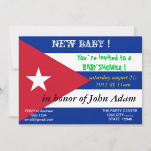 Invitation baby shower avec drapeau de Cuba