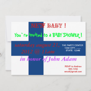 Invitation baby shower avec Drapeau de Finlande