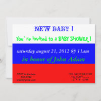 Invitation baby shower avec drapeau de la Russie