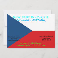 Invitation baby shower avec Drapeau de la Tchéquie