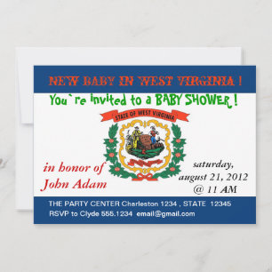 Invitation baby shower avec drapeau de la Virginie