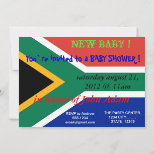 Invitation baby shower avec drapeau de l'Afrique d