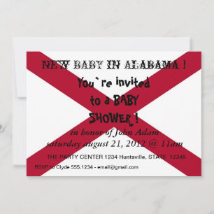 Invitation baby shower avec Drapeau de l'Alabama,