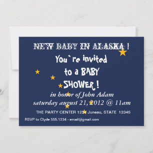 Invitation baby shower avec drapeau de l'Alaska, É