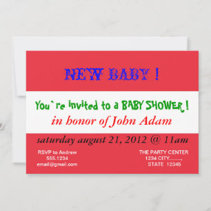 Invitation baby shower avec Drapeau de l'Autriche