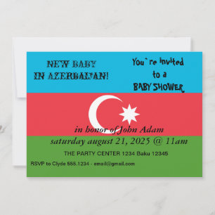 Invitation baby shower avec drapeau de l'Azerbaïdj