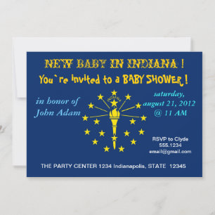 Invitation baby shower avec drapeau de l'Indiana