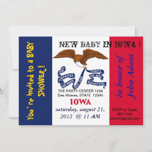 Invitation baby shower avec drapeau de l'Iowa