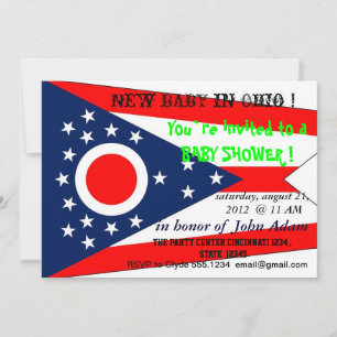 Invitation baby shower avec drapeau de l'Ohio