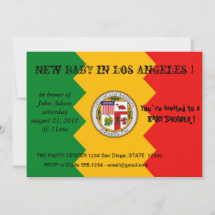 Invitation baby shower avec drapeau de Los Angeles
