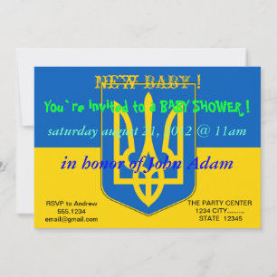Invitation baby shower avec drapeau de l'Ukraine