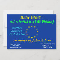 Invitation baby shower avec drapeau de l'Union eur