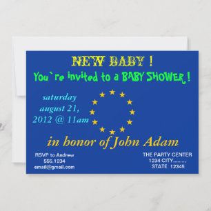 Invitation baby shower avec drapeau de l'Union eur