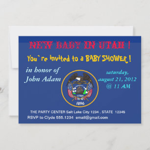 Invitation baby shower avec drapeau de l'Utah