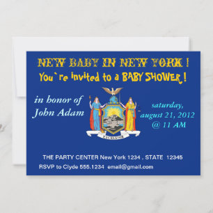 Invitation baby shower avec drapeau de New York