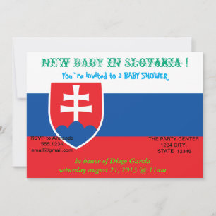 Invitation baby shower avec Drapeau de Slovaquie