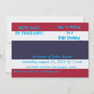 Invitation baby shower avec drapeau de Thaïlande