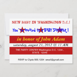 Invitation baby shower avec drapeau de Washington