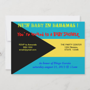 Invitation baby shower avec drapeau des Bahamas