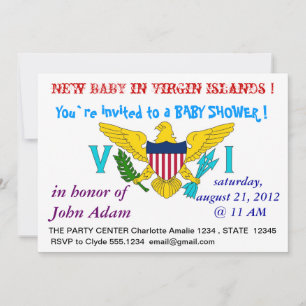 Invitation baby shower avec drapeau des îles Vierg