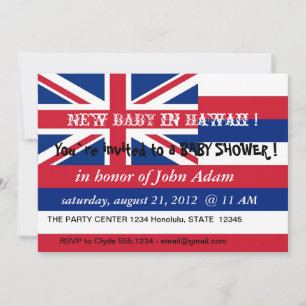 Invitation baby shower avec drapeau d'Hawaï