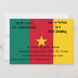 Invitation baby shower avec drapeau du Cameroun