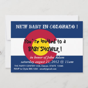Invitation baby shower avec drapeau du Colorado