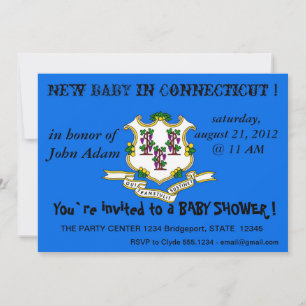 Invitation baby shower avec drapeau du Connecticut