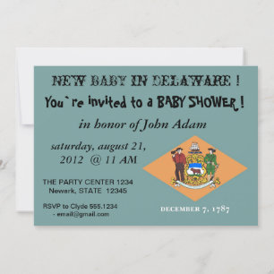 Invitation baby shower avec drapeau du Delaware