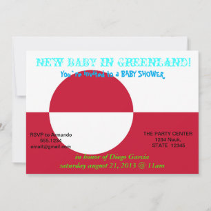 Invitation baby shower avec drapeau du Groenland