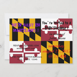 Invitation baby shower avec drapeau du Maryland