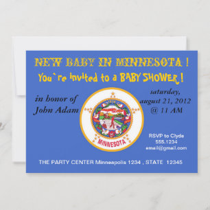Invitation baby shower avec drapeau du Minnesota