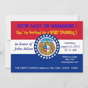Invitation baby shower avec drapeau du Missouri