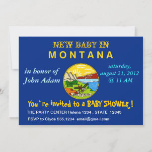 Invitation baby shower avec Drapeau du Montana