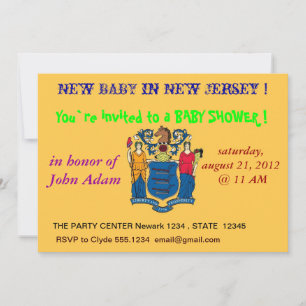 Invitation baby shower avec drapeau du New Jersey