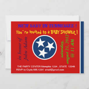 Invitation baby shower avec drapeau du Tennessee